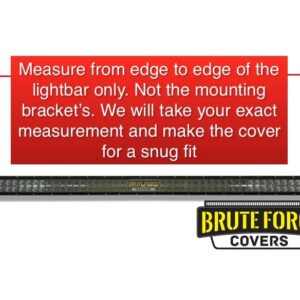 Lightbar measurement instructions with Brute Force logo.